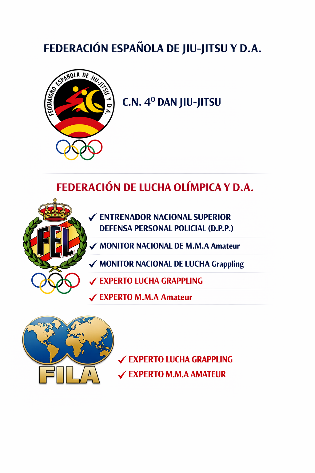 Certificaciones Policiales y Federaciones